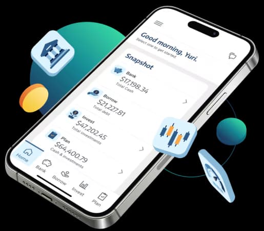 Valentis Group app home screen showing account balances